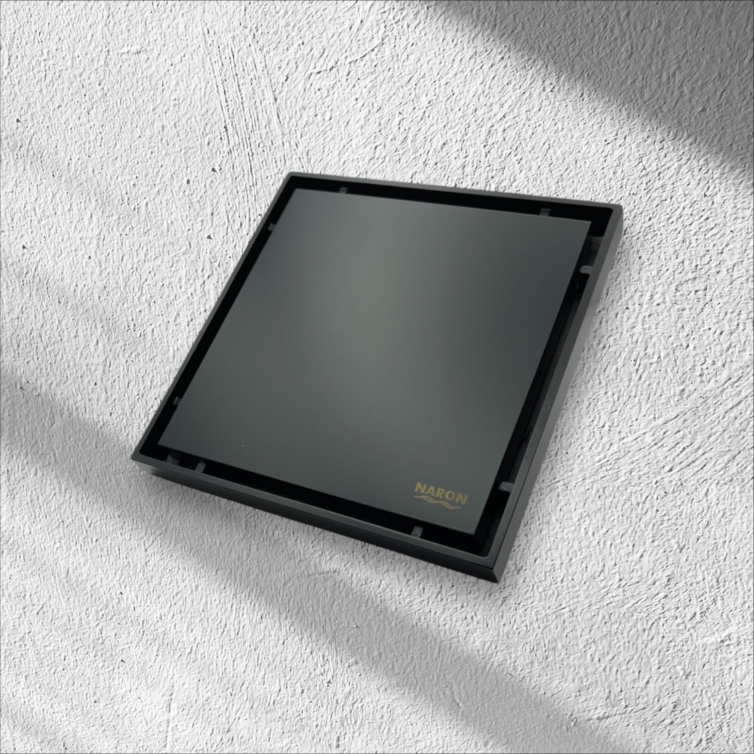 NARON Τετράγωνο σιφόνι μπάνιου 15εκ X 15εκ NR2010 BLACK MAT