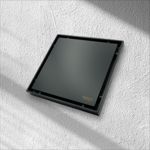 NARON Τετράγωνο σιφόνι μπάνιου 15εκ X 15εκ NR2010 BLACK MAT