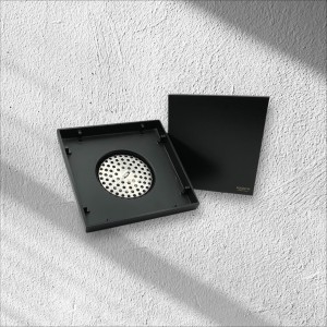 NARON Τετράγωνο σιφόνι μπάνιου 15εκ X 15εκ NR2010 BLACK MAT