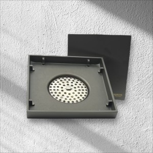 NARON Τετράγωνο σιφόνι μπάνιου 15εκ X 15εκ NR2010 Gun Grey