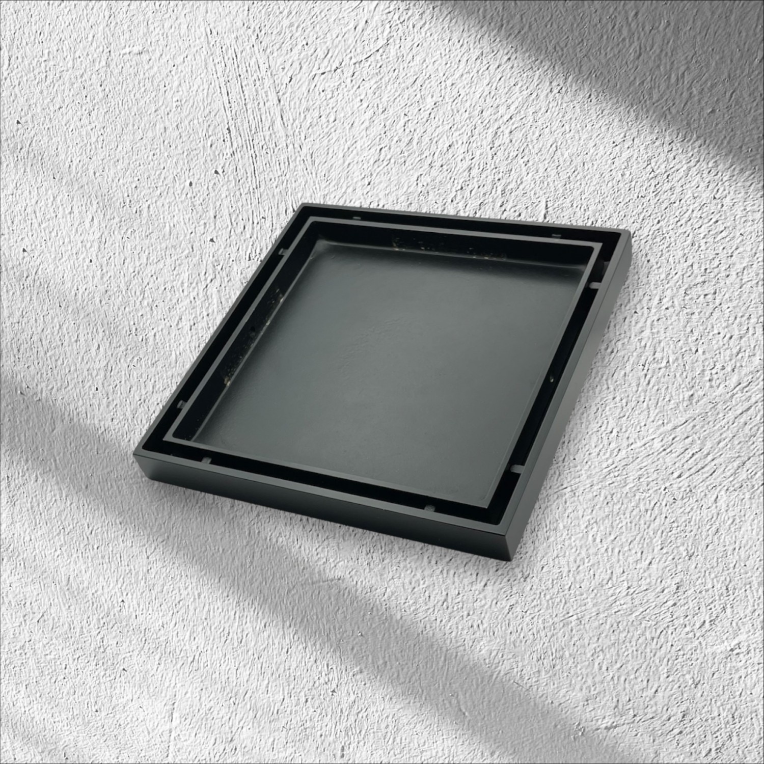 NARON Τετράγωνο σιφόνι μπάνιου 15εκ X 15εκ NR2010 BLACK MAT