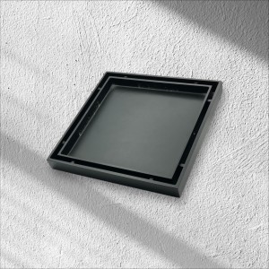 NARON Τετράγωνο σιφόνι μπάνιου 15εκ X 15εκ NR2010 BLACK MAT