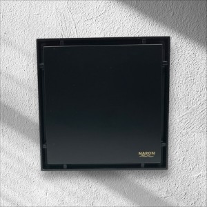 NARON Τετράγωνο σιφόνι μπάνιου 15εκ X 15εκ NR2010 BLACK MAT