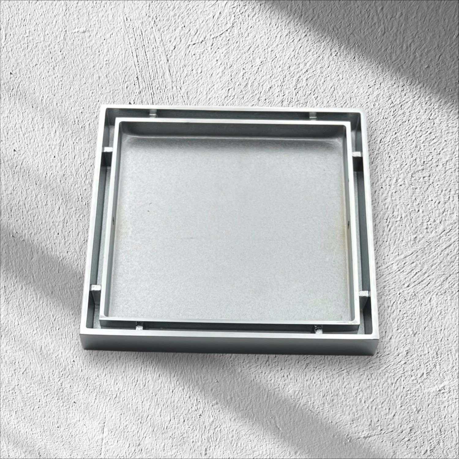 NARON Τετράγωνο σιφώνι μπάνιου 15εκ X 15εκ NR2010 CHROME