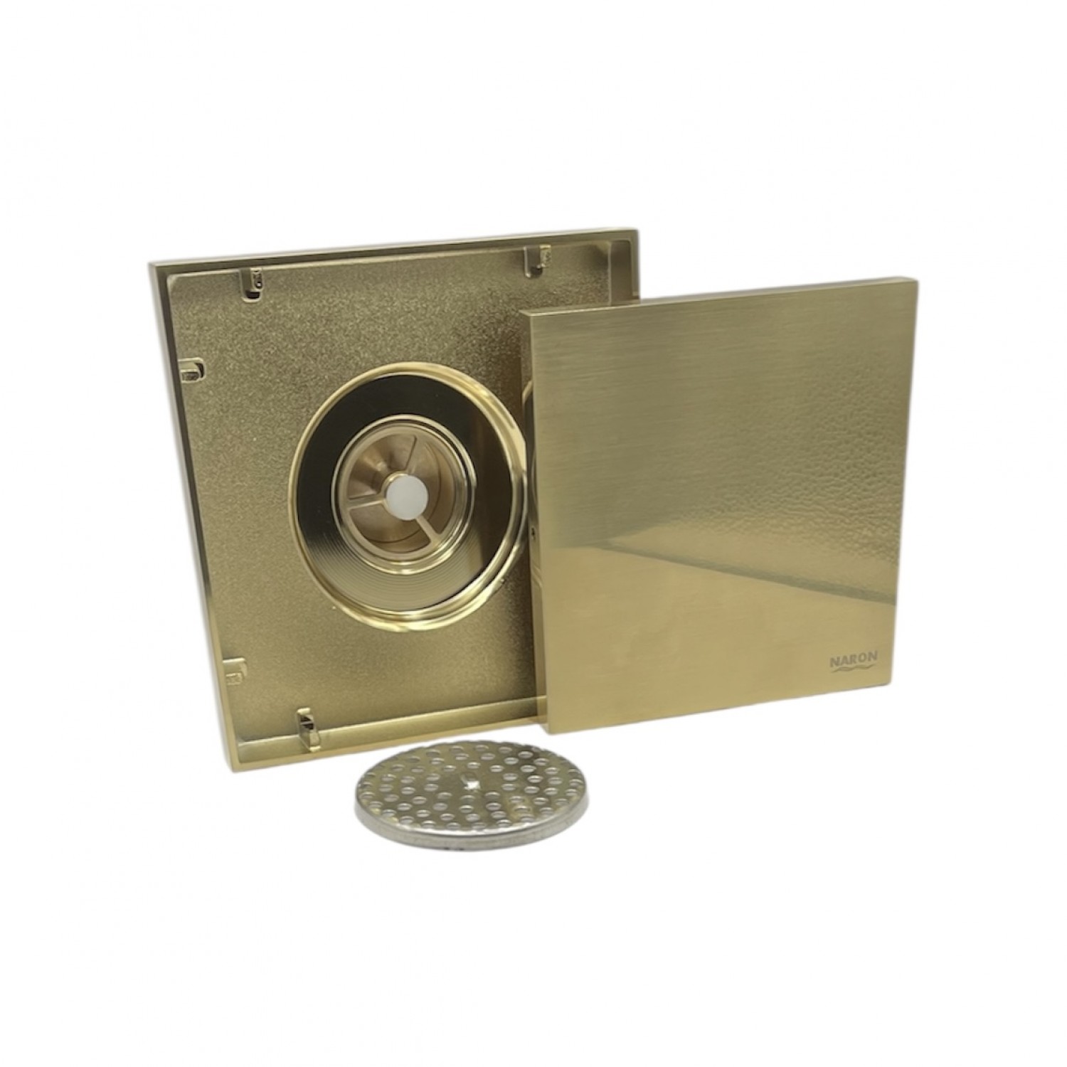 NARON Τετράγωνο σιφόνι μπάνιου 15εκ X 15εκ NR2010 Brushed Gold