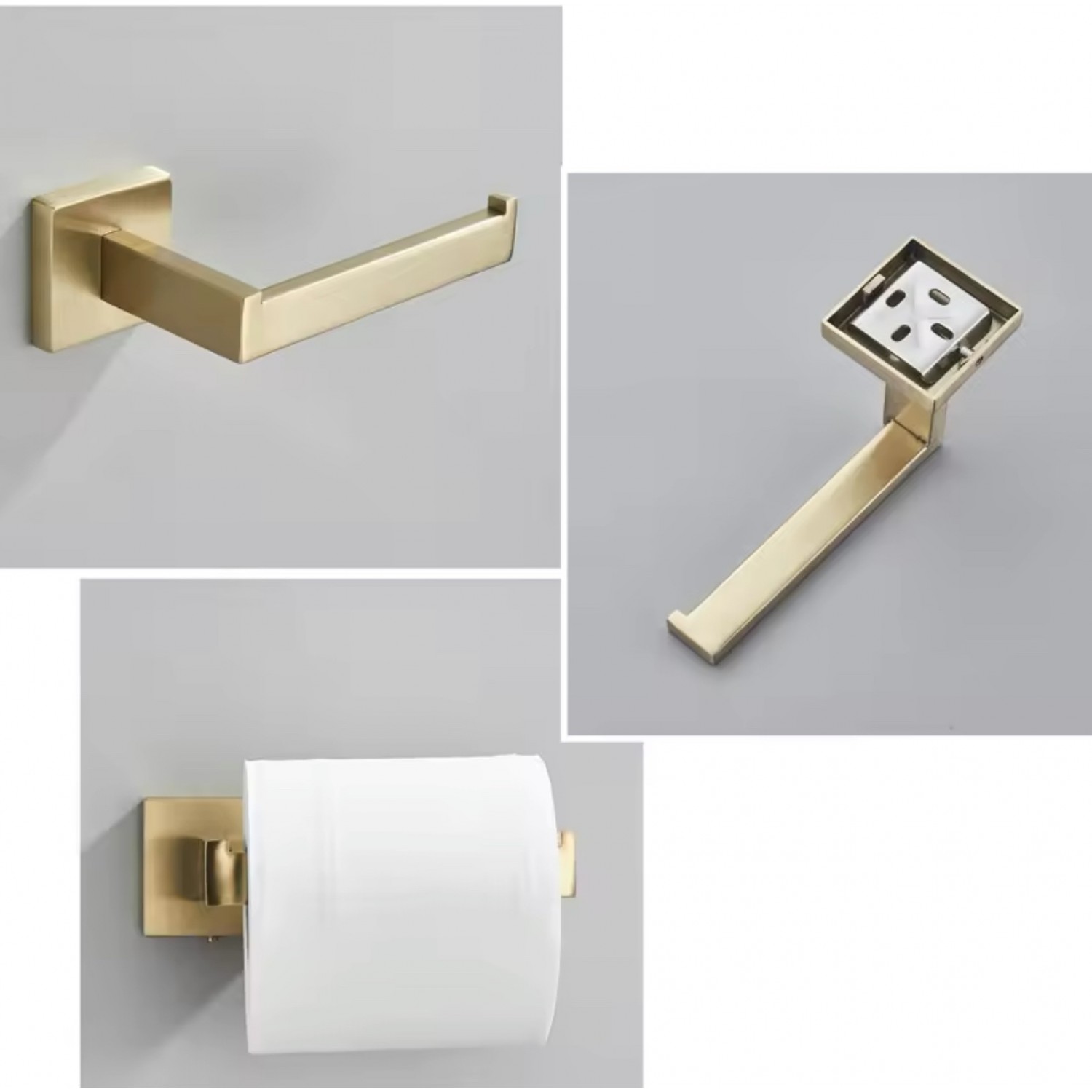 NARON Σετ πετσετοκρεμάστρες μπάνιου ανοξείδωτο ατσάλι 4τμχ NR-6044 Brushed Gold