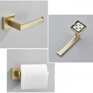 NARON Σετ πετσετοκρεμάστρες μπάνιου ανοξείδωτο ατσάλι 4τμχ NR-6044 Brushed Gold