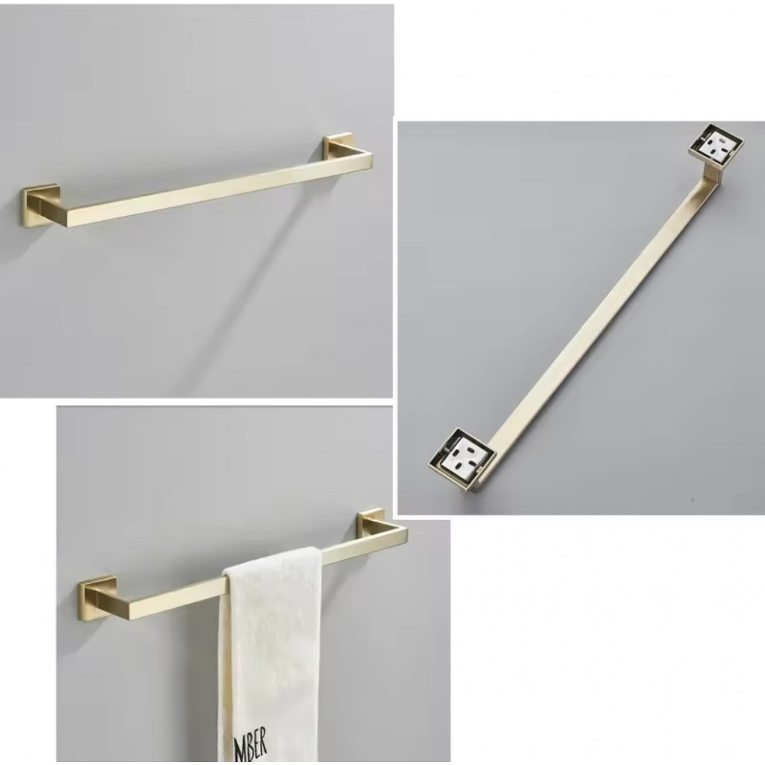 NARON Σετ πετσετοκρεμάστρες μπάνιου ανοξείδωτο ατσάλι 4τμχ NR-6044 Brushed Gold