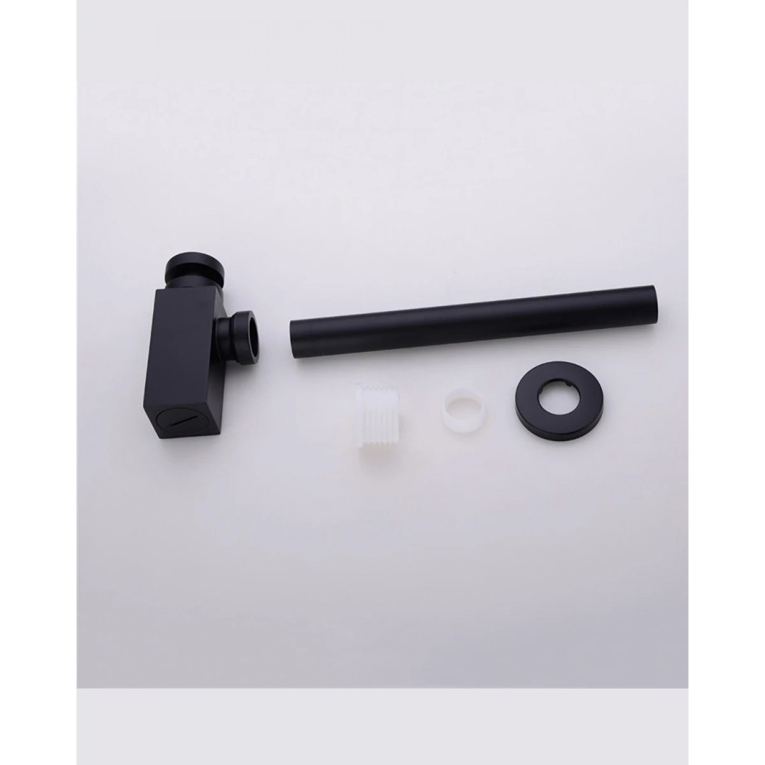 Naron Μεταλλικό Σιφώνι  Νιπτήρα Τετράγωνο NR809011 BLACK MAT