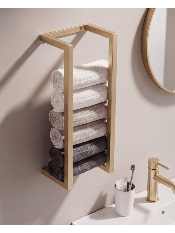 NARON Μεταλλική Πετσετοκρεμάστρα τοίχου NR6145 BRUSHED GOLD