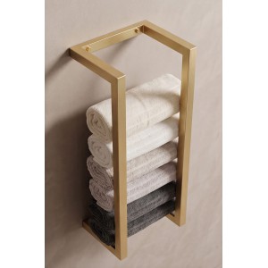 NARON Μεταλλική Πετσετοκρεμάστρα τοίχου NR6145 BRUSHED GOLD Σπίτι-Κήπος