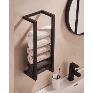 NARON Μεταλλική Πετσετοκρεμάστρα τοίχου NR6145 BLACK MAT Σπίτι-Κήπος