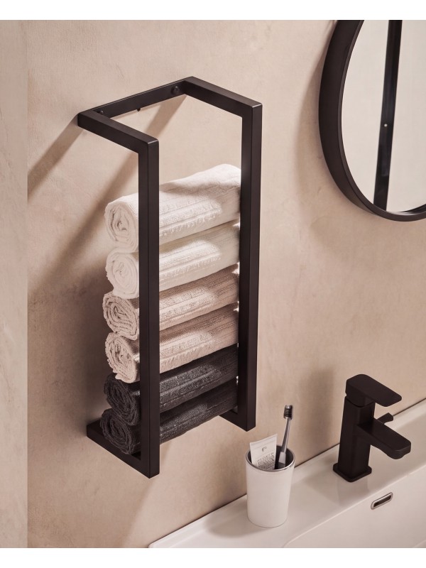 NARON Μεταλλική Πετσετοκρεμάστρα τοίχου NR6145 BLACK MAT