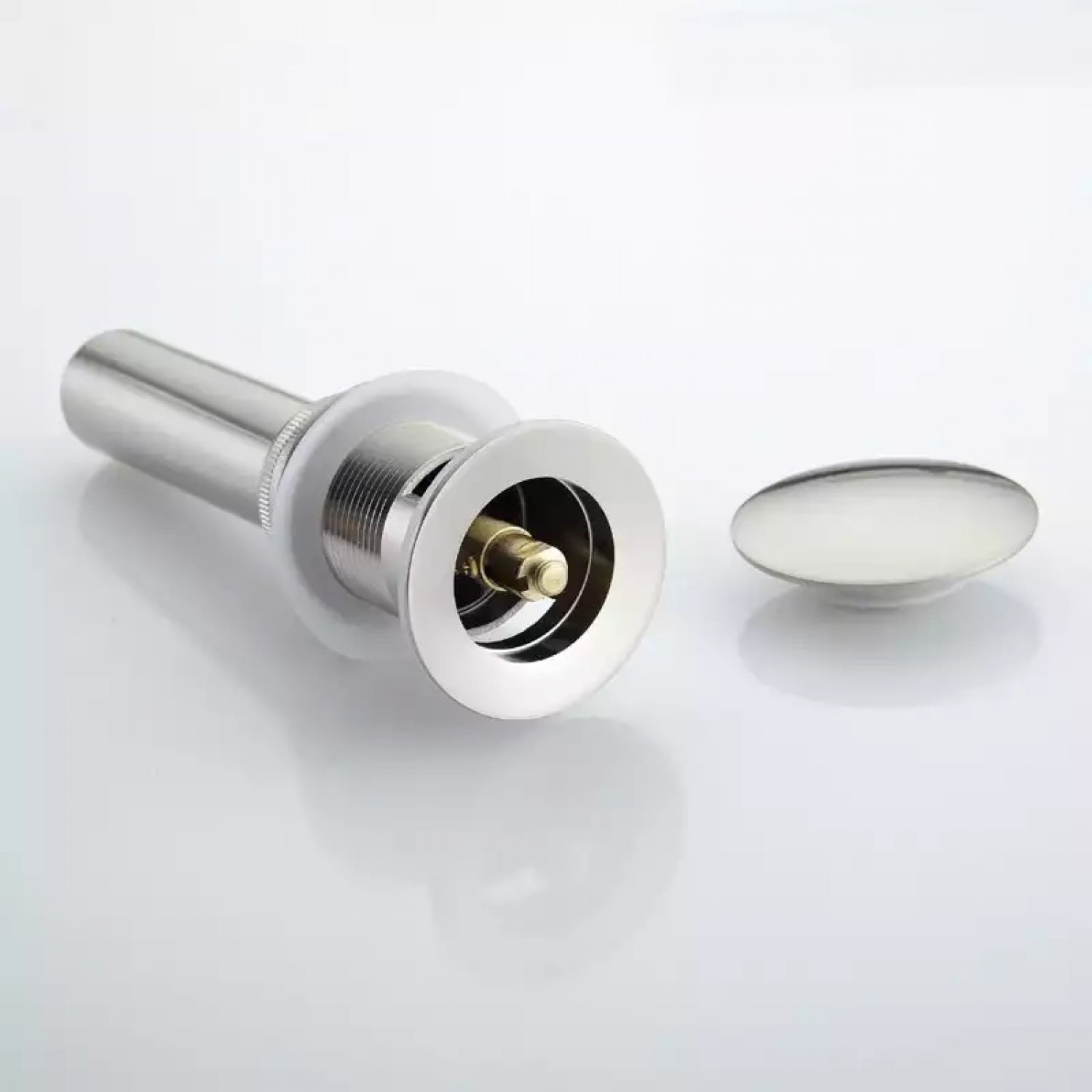 Αυτόματη βαλβίδα νιπτήρα κλικ κλακ ορειχάλκινη με υπερχείλιση BR714 Chrome