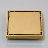 NARON Τετράγωνο σιφόνι μπάνιου 15εκ X 15εκ NR2010 POLISHED GOLD 1