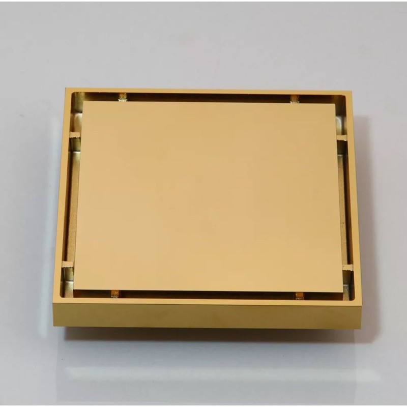 NARON Τετράγωνο σιφόνι μπάνιου 15εκ X 15εκ NR2010 POLISHED GOLD Σπίτι-Κήπος