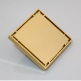 NARON Τετράγωνο σιφόνι μπάνιου 15εκ X 15εκ NR2010 POLISHED GOLD 2