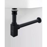 Naron Μεταλλικό Σιφώνι  Νιπτήρα Τετράγωνο NR809011 BLACK MAT 1