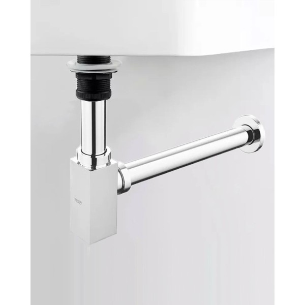 Naron Μεταλλικό Σιφώνι  Νιπτήρα Τετράγωνο NR809011 CHROME