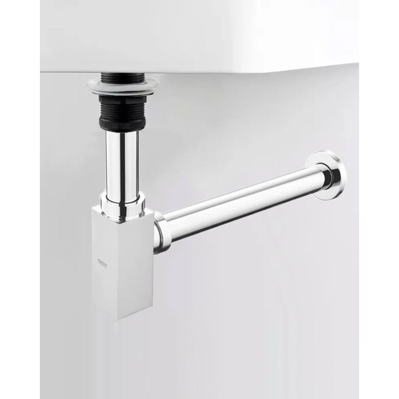 Naron Μεταλλικό Σιφώνι Νιπτήρα Τετράγωνο NR809011 CHROME Αξεσουάρ Μπάνιου