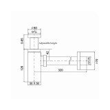 Naron Μεταλλικό Σιφώνι  Νιπτήρα Τετράγωνο NR809011 BLACK MAT 4