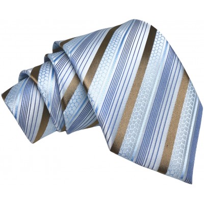 Γραβάτα φαρδιά ριγέ CND 057 Σιέλ