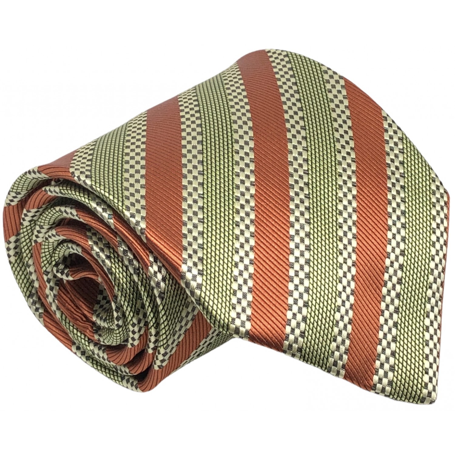 Γραβάτα φαρδιά ριγέ CND 089 ΜΠΕΖ/ΚΕΡΑΜΙΔΙ