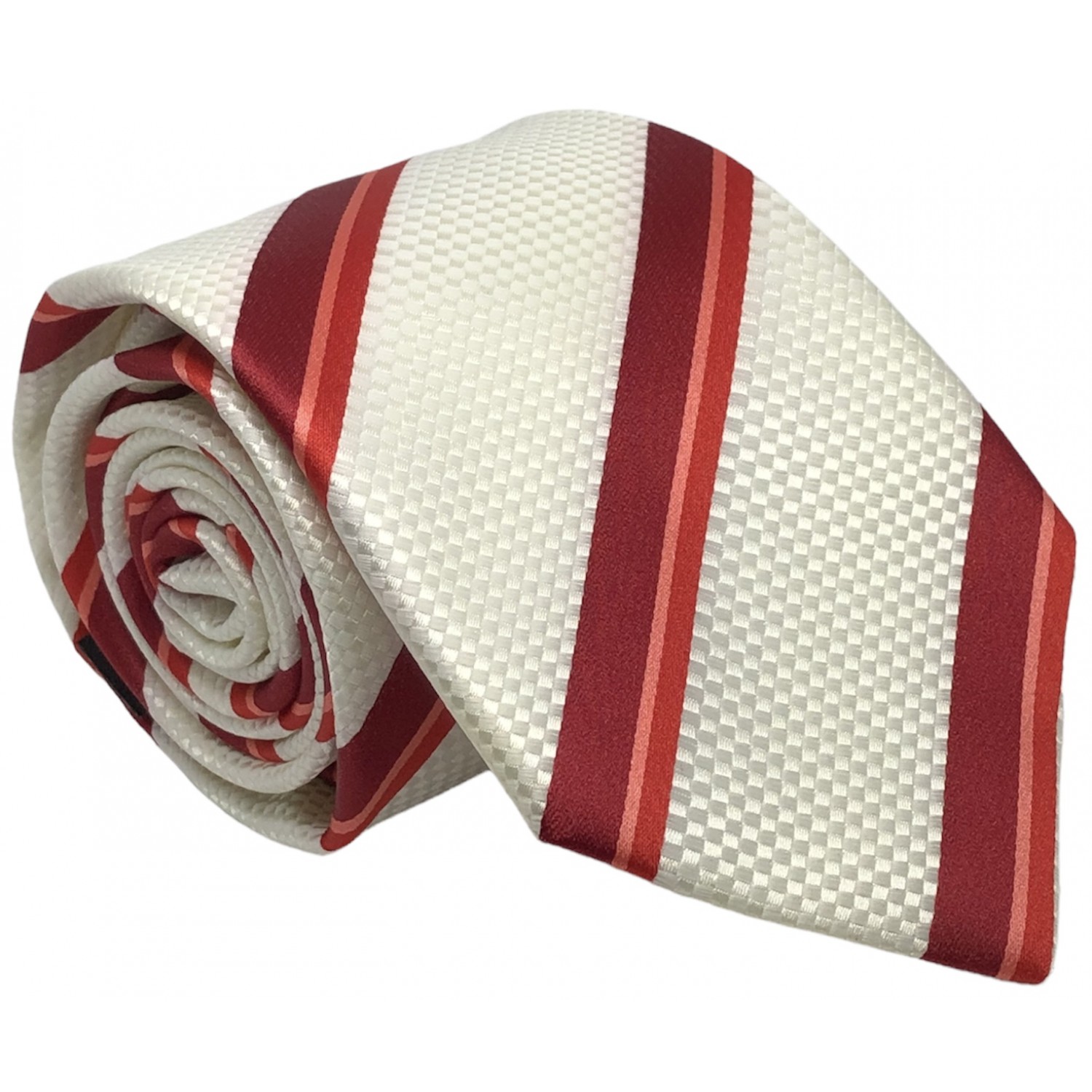 Γραβάτα φαρδιά ριγέ CND 073 ΜΠΕΖ/ΚΟΚΚΙΝΟ