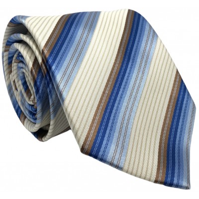 Γραβάτα φαρδιά ριγέ CND 067 ΜΠΛΕ/ΜΠΕΖ