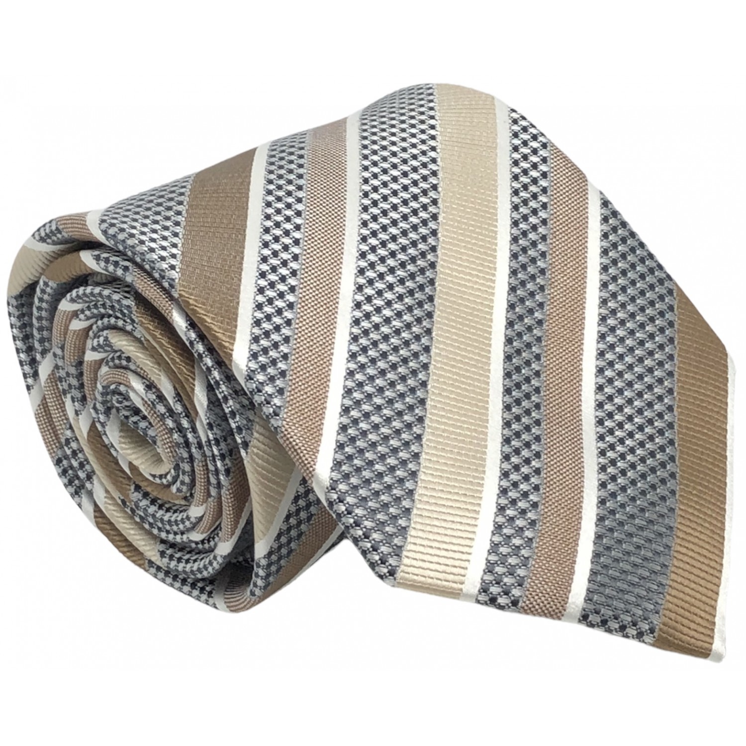 Γραβάτα φαρδιά ριγέ CND 079 ΓΚΡΙ/ΜΠΕΖ