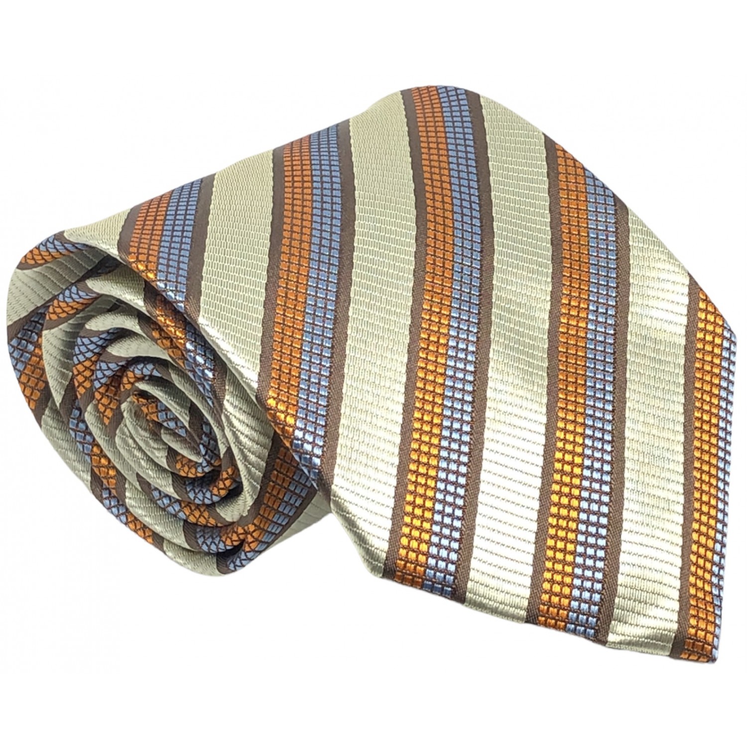 Γραβάτα φαρδιά ριγέ CND 084 ΜΠΕΖ/ΠΟΡΤΟΚΑΛΙ