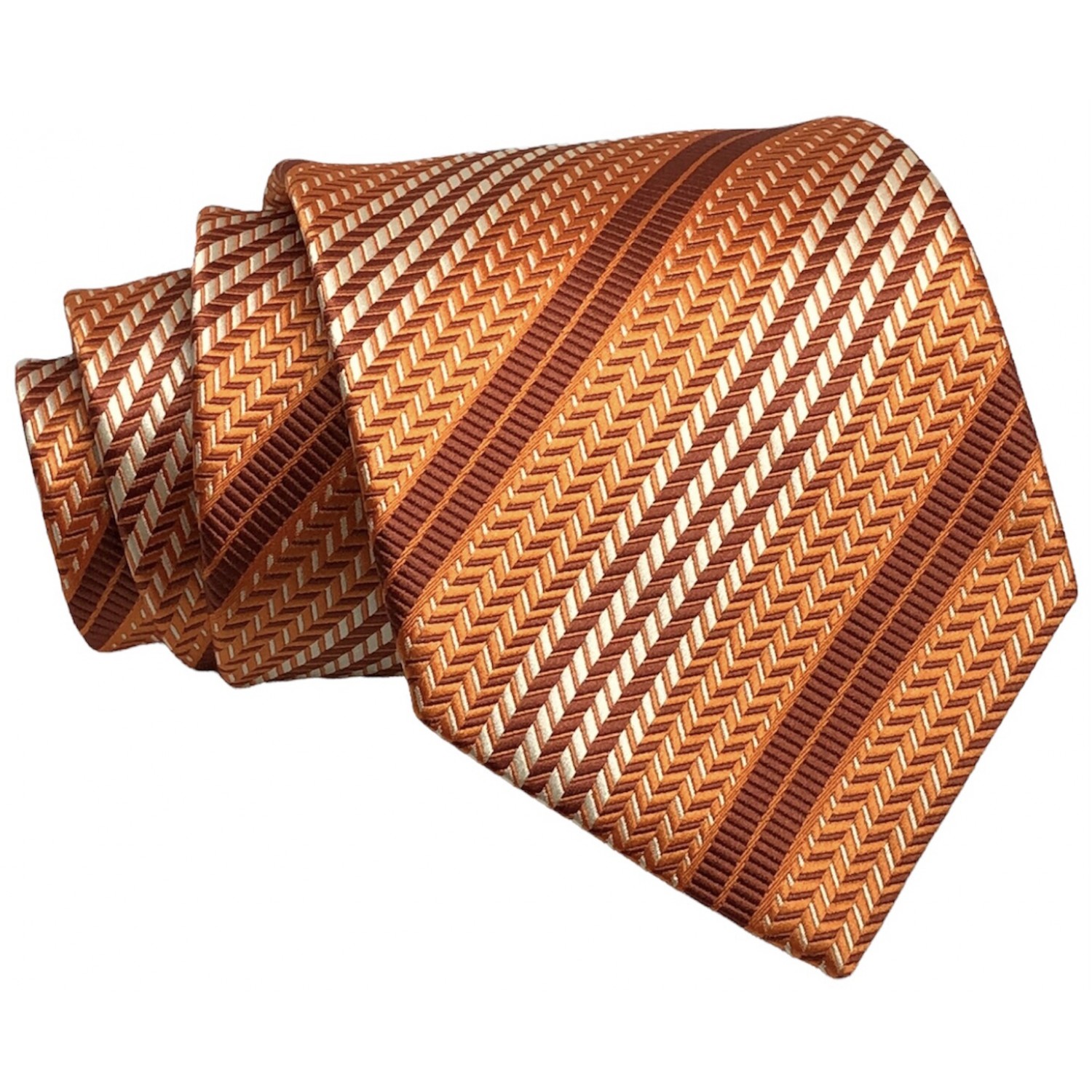 Γραβάτα φαρδιά ριγέ CND 118 ΠΟΡΤΟΚΑΛΙ