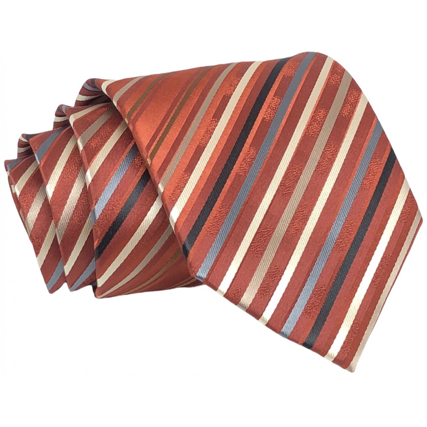 Γραβάτα φαρδιά ριγέ CND 129 Κεραμιδί