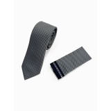 Life Style Butiken LS33-6099 Γκρι Ανδρική Γραβάτα Με Μαντηλάκι 1