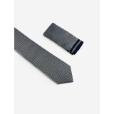 Life Style Butiken LS33-6099 Γκρι Ανδρική Γραβάτα Με Μαντηλάκι 2