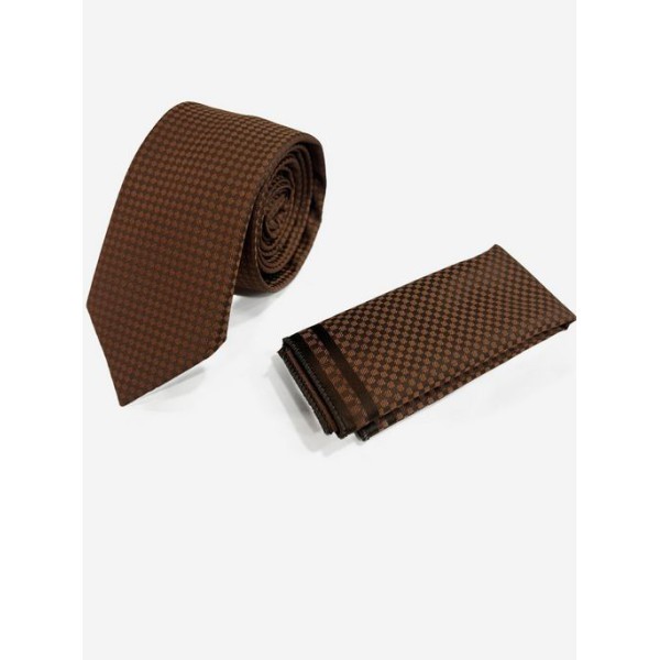 Life Style Butiken Ανδρική Γραβάτα Με Μαντηλάκι LS133-6099 Camel