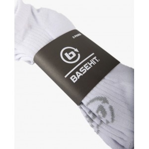 Basehit 202.BU08.02P Ανδρικές Μονόχρωμες Κάλτσες Λευκές 3Pack