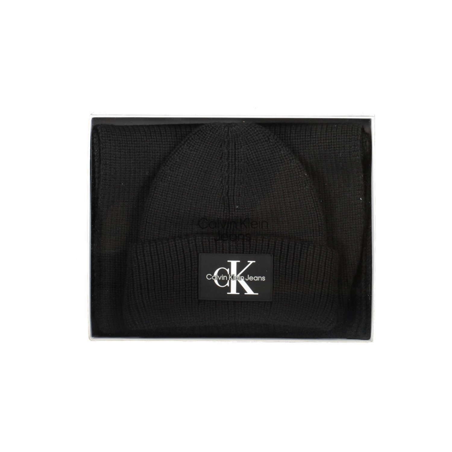 CALVIN KLEIN Ανδρικό Σετ Κασκόλ με Σκούφο K50K509910_NERO_BDS Black