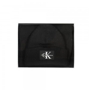 CALVIN KLEIN Ανδρικό Σετ Κασκόλ με Σκούφο K50K509910_NERO_BDS Black
