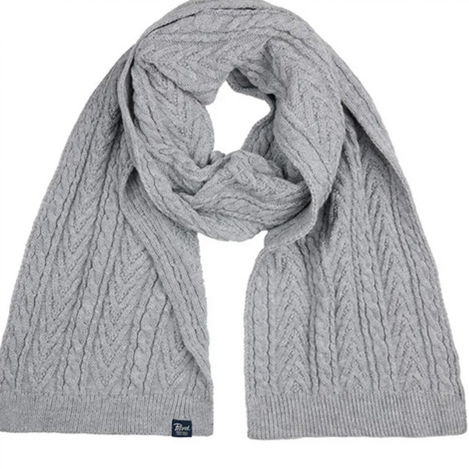 Life Style Butiken Ανδρικό Πλεκτό Κασκόλ με πλεξούδα LS1M-3050-SCR844 Γκρι