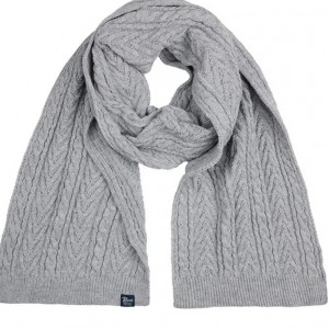 Life Style Butiken Ανδρικό Πλεκτό Κασκόλ με πλεξούδα LS1M-3050-SCR844 Γκρι