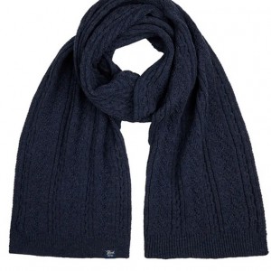 Life Style Butiken Ανδρικό Πλεκτό Κασκόλ με πλεξούδα LS1M-3050-SCR844 Navy