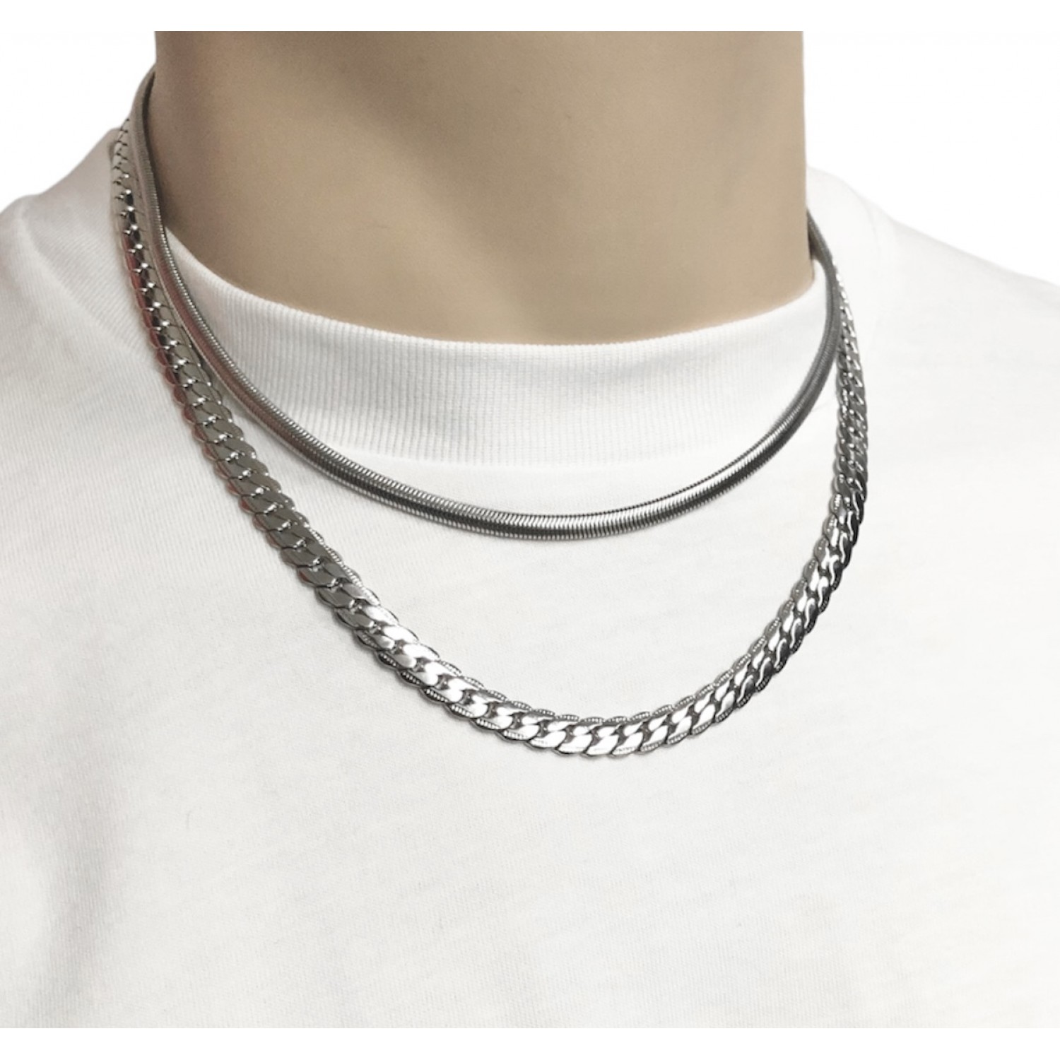 Life Style Butiken Jw30001 Ατσάλινο Κολιέ SILVER-TONED Chain 4MM