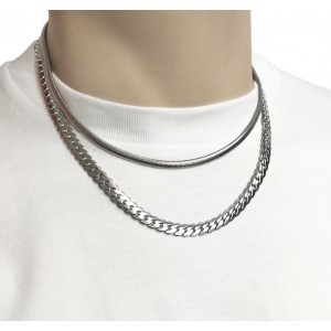 Life Style Butiken Jw30001 Ατσάλινο Κολιέ SILVER-TONED Chain 4MM