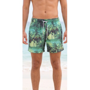 Life Style Butiken Ανδρικό Εμπριμέ Μαγιό μήκους 37 cm LS114833 GREEN Ανδρικά