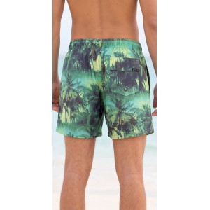 Life Style Butiken Ανδρικό Εμπριμέ Μαγιό μήκους 37 cm LS114833 GREEN Ανδρικά