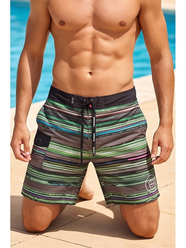 Life Style Butiken Ανδρικό Εμπριμέ Μαγιό BOARDSHORT μήκους 57 cm LS11485 GREEN