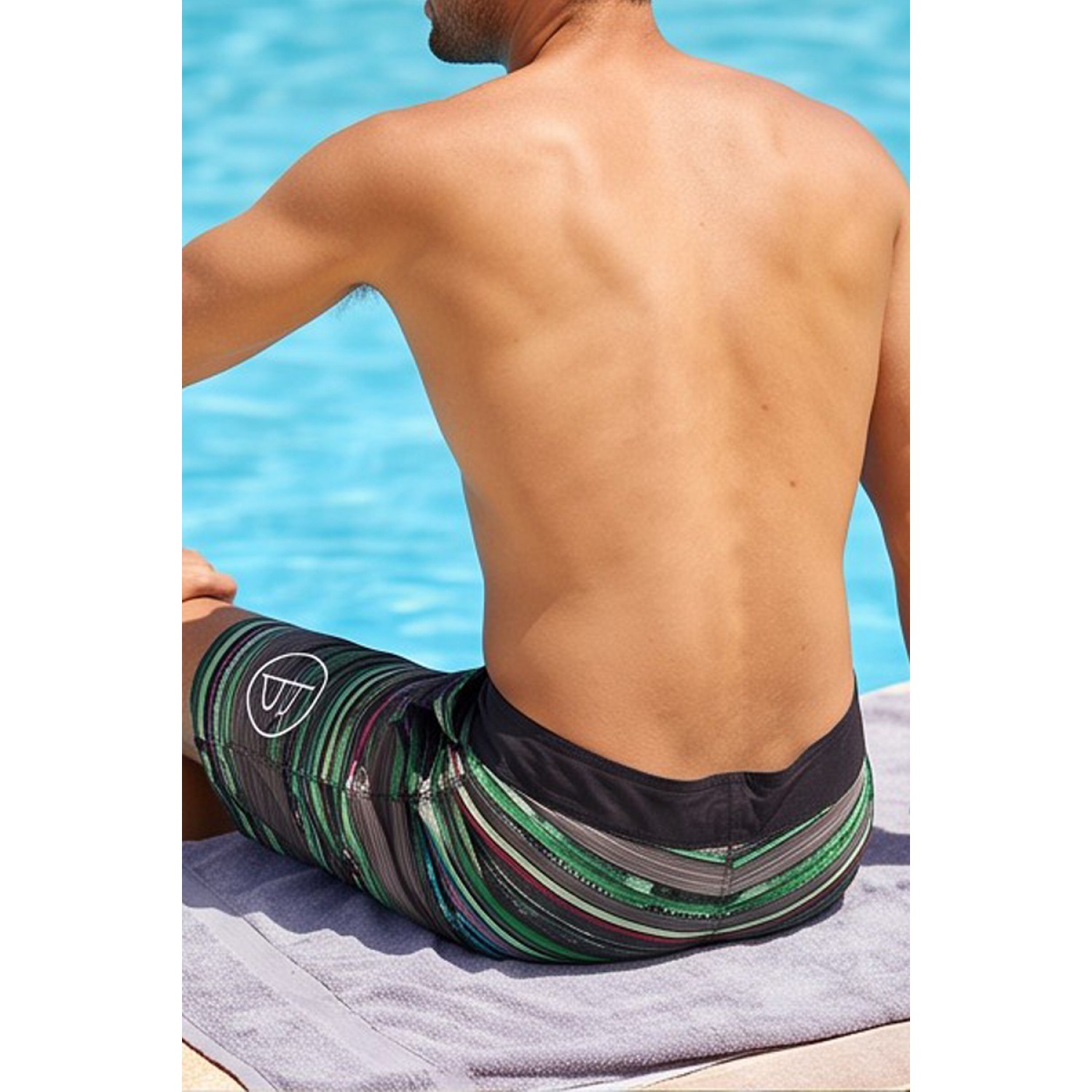 Life Style Butiken Ανδρικό Εμπριμέ Μαγιό BOARDSHORT μήκους 57 cm LS11485 GREEN Ανδρικά