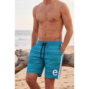 Life Style Butiken Ανδρικό Εμπριμέ Μαγιό BOARDSHORT μήκους 57 cm LS11486 PETROL Ανδρικά