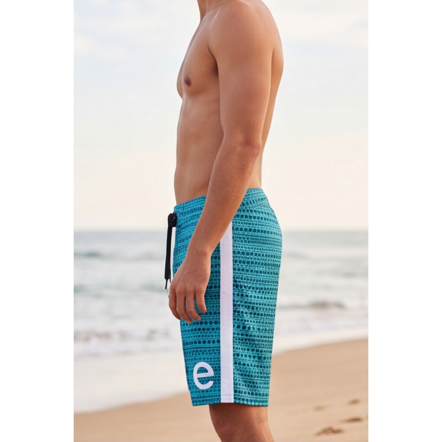 Life Style Butiken Ανδρικό Εμπριμέ Μαγιό BOARDSHORT μήκους 57 cm LS11486 PETROL Ανδρικά